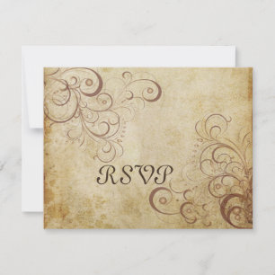 Vintage-Perlmuster RSVPs erfordern 5x7-Einladungen RSVP Karte