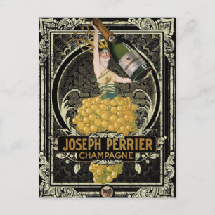 Vintage Perrier Champagner Postkarte