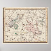 Vintage Perseus and Andromeda Constellations Map  Poster (Vorne)