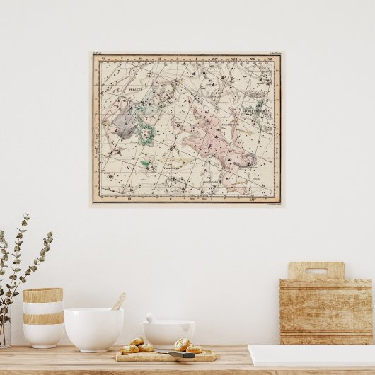 Vintage Perseus and Andromeda Constellations Map  Poster (Küche)
