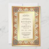Vintage persische Goldrahmcreme Einladung (Vorderseite)