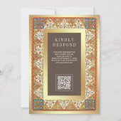 Vintage persische Goldrahmen-Braun-Moslemhochzeit Einladung (Rückseite)