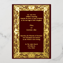 Vintage persische Grenzhochzeit Folieneinladung