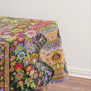 Vintage persische türkische Blume Mitte des Jahrhu Tischdecke