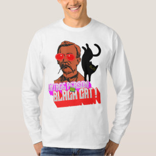 Vintage Person und schwarze Katze T-Shirt