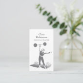 Vintage Personal Trainer Strongman Business Card Visitenkarte (Stehend Vorderseite)