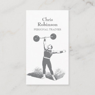 Vintage Personal Trainer Strongman Business Card Visitenkarte