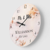 Vintage personalisierte antike Blumengewohnheit Große Wanduhr (Winkel)