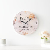 Vintage personalisierte antike Blumengewohnheit Große Wanduhr (Zuhause)