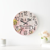 Vintage Personalisierte antike Rose Holz Custom Große Wanduhr (Zuhause)