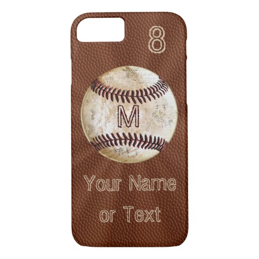 Vintage personalisierte Baseball iPhone Hüllen (Rückseite)