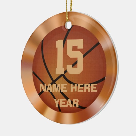 Vintage personalisierte Basketball-Verzierungen Keramikornament (Links)
