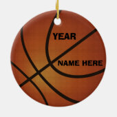 Vintage personalisierte Basketball-Verzierungen Keramikornament (Hinten)