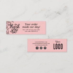 Vintage Personalisierte Bestellung Dankeschön-Kart Mini Visitenkarte