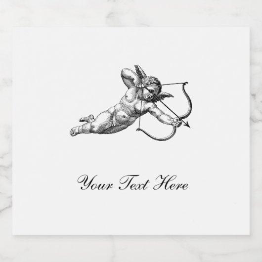 Vintage Personalisierte Cherub Cupid-Liebe Schaumweinetikett (Einzelnes Label)
