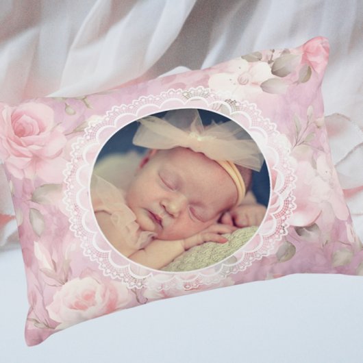 Vintage personalisierte Erinnerungsrosen Spitze  Dekokissen