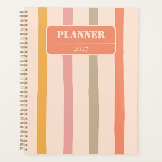 Vintage Personalisierte Gestreifte Planer (Vorderseite)