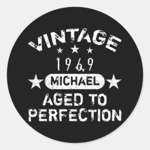 Vintage Personalisierte Grunge 1969 Runder Aufkleber