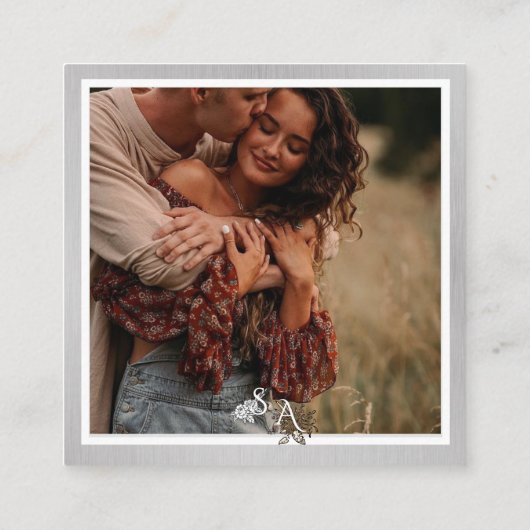 Vintage Personalisierte Hochzeit Begleitkarte (Rückseite)