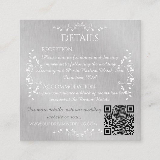 Vintage Personalisierte Hochzeit Begleitkarte (Vorderseite)