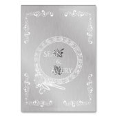 Vintage Personalisierte Hochzeit Tischnummer (Rückseite)