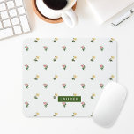 Vintage Personalisierte Maus-Pad Mousepad<br><div class="desc">Individuell gestaltetes Mauspad mit elegantem Vintagem Blumenmuster mit personalisiertem Namen/Monogramm.</div>