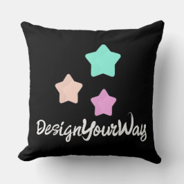 Vintage personalisierte Retrostern schwarz Kissen