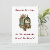 Vintage Personalisierte Weihnachtskarte Einladung (Stehend Vorderseite)