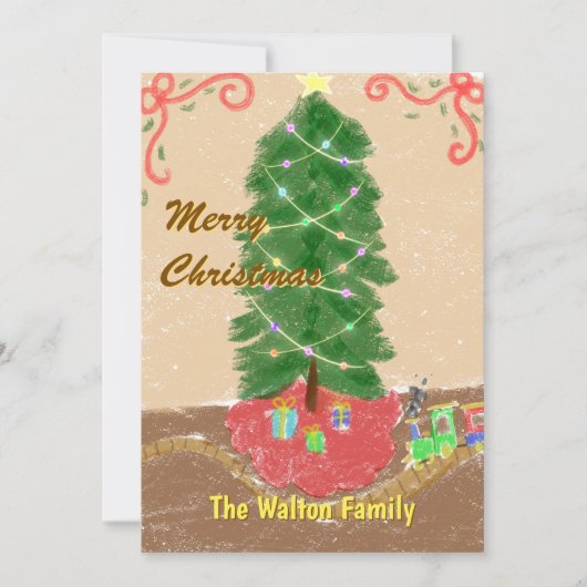 Vintage personalisierte Weihnachtskarte Feiertagskarte (Vorderseite)