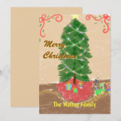 Vintage personalisierte Weihnachtskarte Feiertagskarte (Vorne/Hinten)