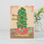 Vintage personalisierte Weihnachtskarte Feiertagskarte (Stehend Vorderseite)