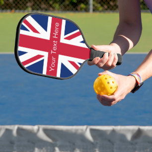 Vintage personalisierter Union Jack Pickleball Schläger