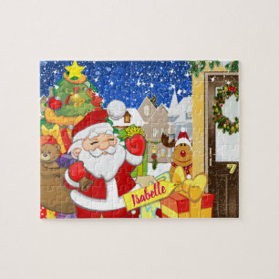 Vintage personalisiertes Weihnachts-Puzzle Puzzle