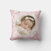 Vintage Personalized Memory Roses Lace  Kissen (Vorderseite)