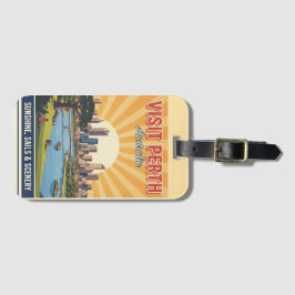 Vintage Perth Australien, Retro Sonnenschein und L Gepäckanhänger