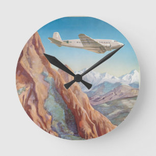 Vintage Peru der Inkas über Pan American Travel Runde Wanduhr