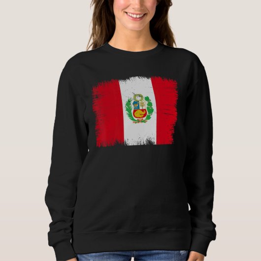 Vintage Peru Flag Peruvian Independence Day Sweatshirt (Vorderseite)