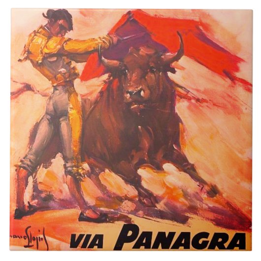 Vintage Peru Keramik Tile Fliese (Vorderseite)