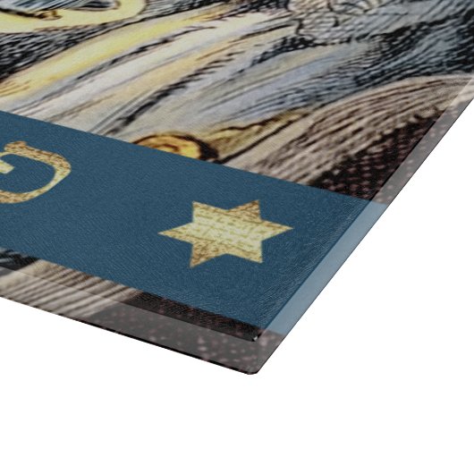 Vintage Pessach-Seeszene Schneidebrett (Ecke)