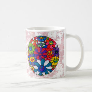 Vintage Peter Max Stil Blumen Ball Tasse
