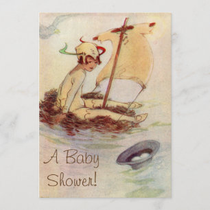 Vintage-Peter-Pan-Baby-Shower-Einladung Einladung