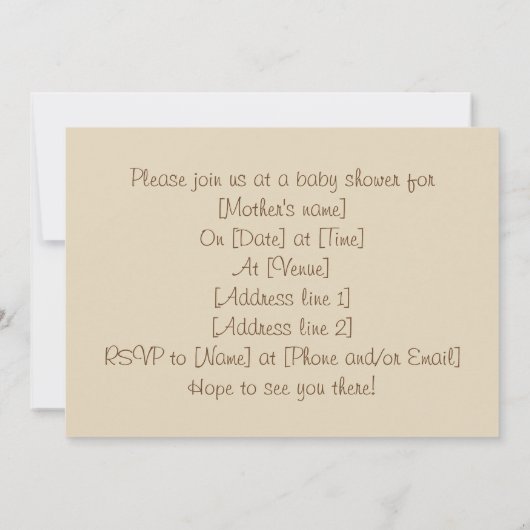 Vintage Peter Pan Kinderdusche Einladung (Rückseite)