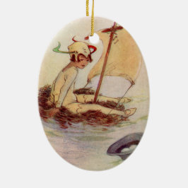 Vintage Peter- Panverzierung Keramik Ornament