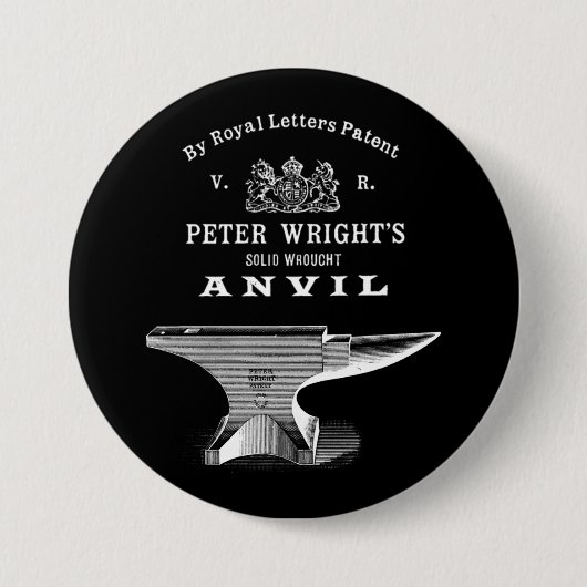 Vintage Peter Wright Amboss Schmieden Button (Vorderseite)