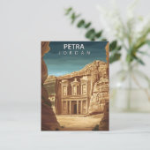 Vintage Petra Jordan Ancient Ruins Postkarte (Stehend Vorderseite)
