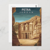 Vintage Petra Jordan Ancient Ruins Postkarte (Vorne/Hinten)