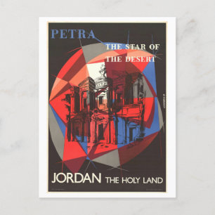 Vintage Petra Jordan "Heiliges Land" Reiseplakat Postkarte