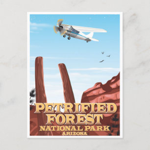 Vintage Petrified Forest Nationalpark Arizona Postkarte