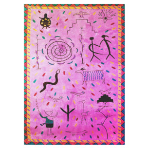 Vintage Petroglyphen Tischdecke