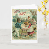 Vintage - Pets at Play, Karte (Gelbe Blume)